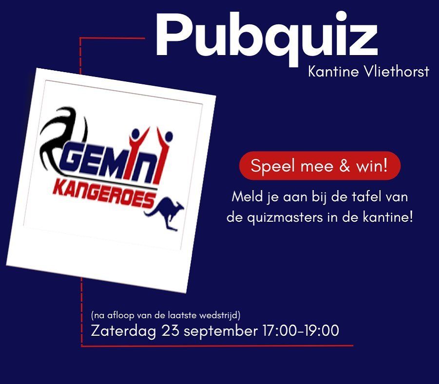 Aftrap nieuw seizoen: Pubquiz zaterdag 23 september!